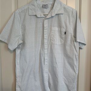Hurley White and Blue Patterned Casual Shirt